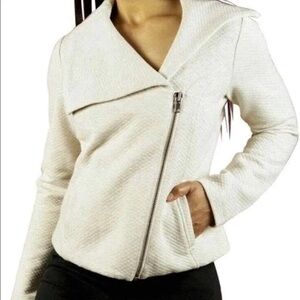CAbi Cream Asymmetrical Zip Jacket